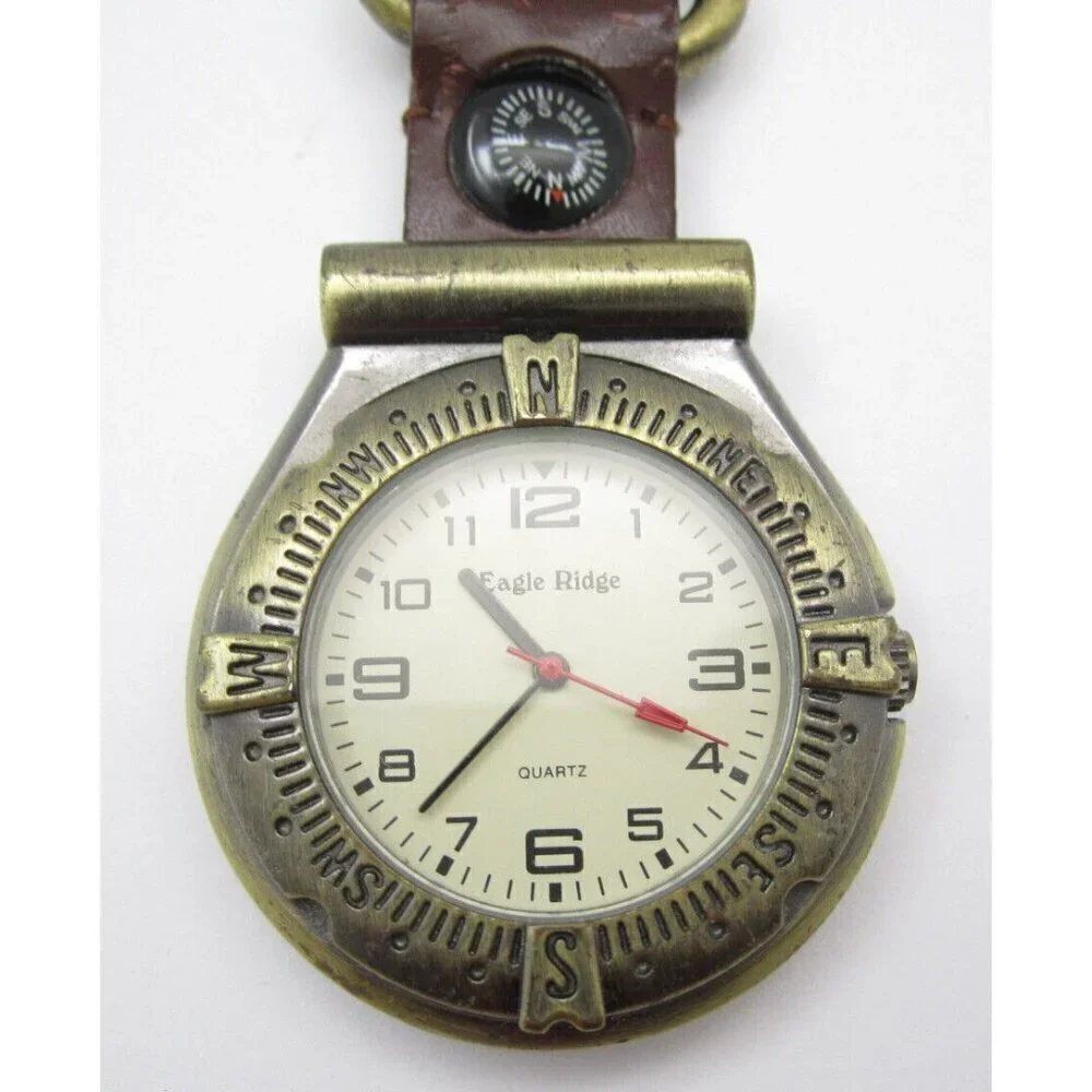 Eagle Ridge Quartz WR Analog 43mm‎ Round Pocket Watch (H525) 